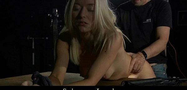  Slutty slave tied and bend over for ass discipline and bdsm fuck devotion